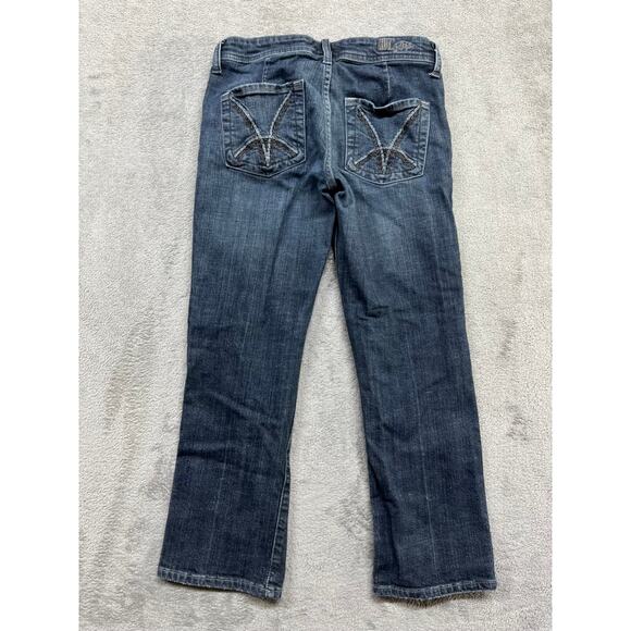 Kut From The Kloth Jeans Straight Loose Fitting Blue Denim Embroidered Size 2 - Picture 1 of 7